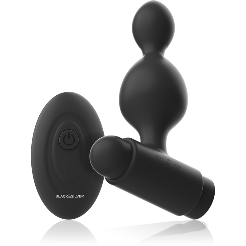 BLACK&SILVER - TUCKER PLUG ANAL EN SILICONE AVEC TÉLÉCOMMANDE