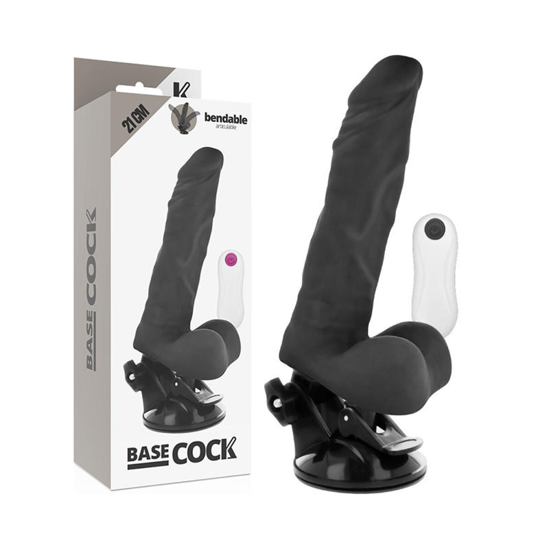 BASECOCK - VIBRATEUR RÉALISTE ARTICULÉ TÉLÉCOMMANDE NATUREL 21 CM -O- 5 CM