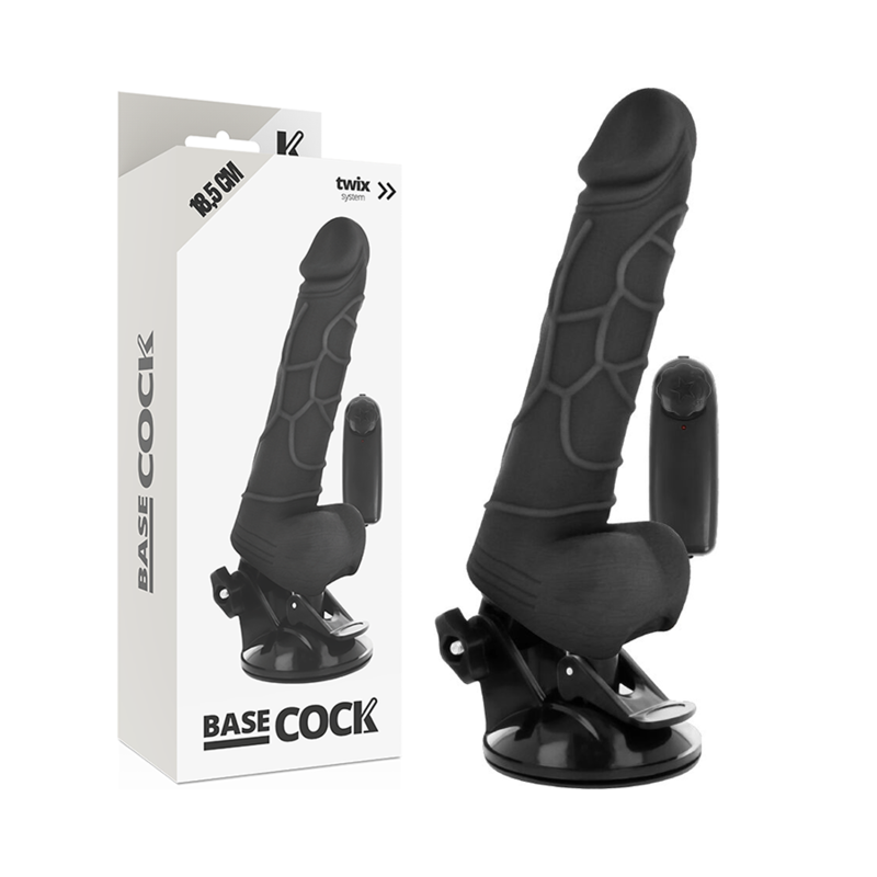 BASECOCK - VIBRATEUR REALISTE TÉLÉCOMMANDE NATUREL 18,5 CM -O- 4CM