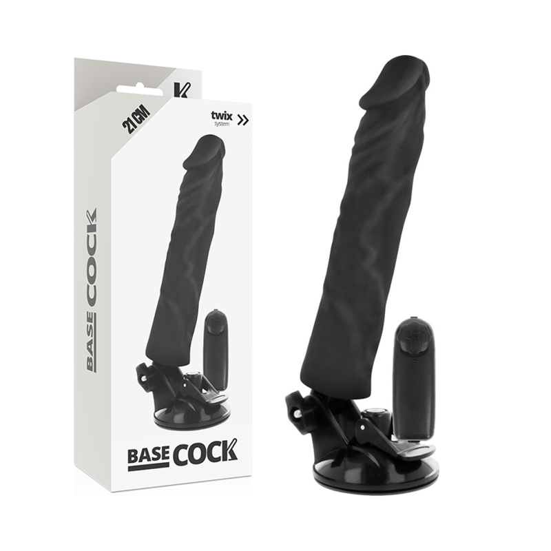 BASECOCK - VIBRATEUR RÉALISTE TÉLÉCOMMANDÉ NATUREL 21 CM -O- 4 CM
