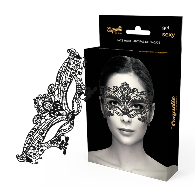 COQUETTE CHIC DESIRE - MASQUE EN DENTELLE NOIRE LARGE