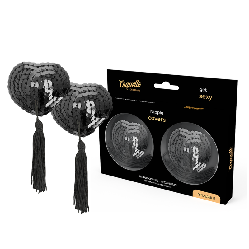 COQUETTE CHIC DESIRE - CACHE-TÉTONS PAILLETTÉS NOIRS