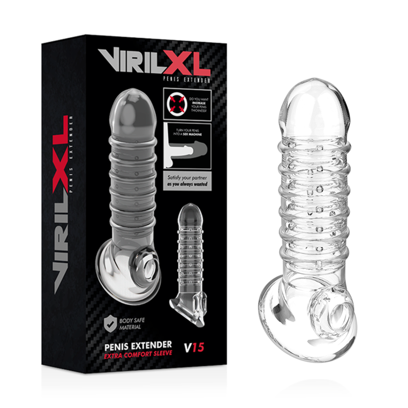 VIRILXL - ALLONGEUR DE PÉNIS ET GAINE V15 TRANSPARENTE