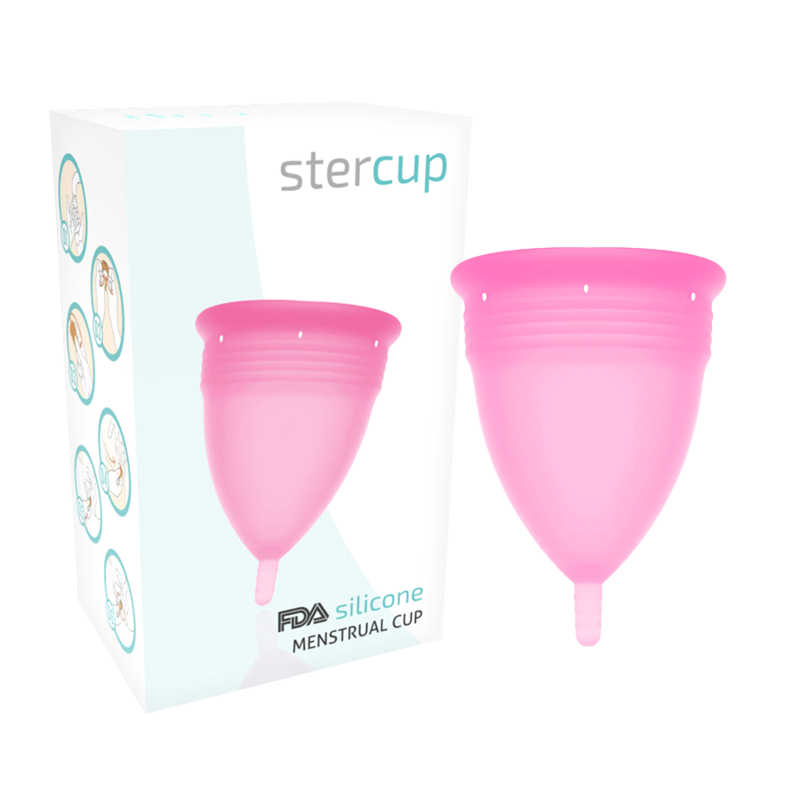 STERCUP - COUPE MENSTRUELLE EN SILICONE DE QUALITÉ ALIMENTAIRE ROSE - TAILLE L