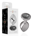 INTENSE - PLUG ANAL EN MÉTAL D'ALUMINIUM AVEC VERRE NOIR, TAILLE M