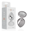 INTENSE - PLUG ANAL EN MÉTAL D'ALUMINIUM AVEC CRISTAL ARGENTÉ, TAILLE S