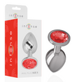 INTENSE - PLUG ANAL EN ALUMINIUM MÉTAL AVEC CRISTAL ROUGE, TAILLE S