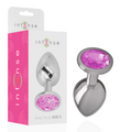 INTENSE - PLUG ANAL EN MÉTAL ALUMINIUM AVEC CRISTAL ROSE, TAILLE S
