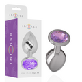 INTENSE - PLUG ANAL EN MÉTAL ALUMINIUM AVEC CRISTAL VIOLET, TAILLE M