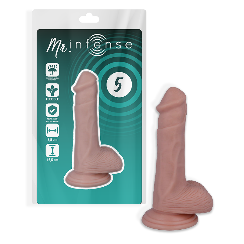 MR INTENSE - 5 PÉNIS RÉALISTES 16,5 CM -O- 3,5 CM