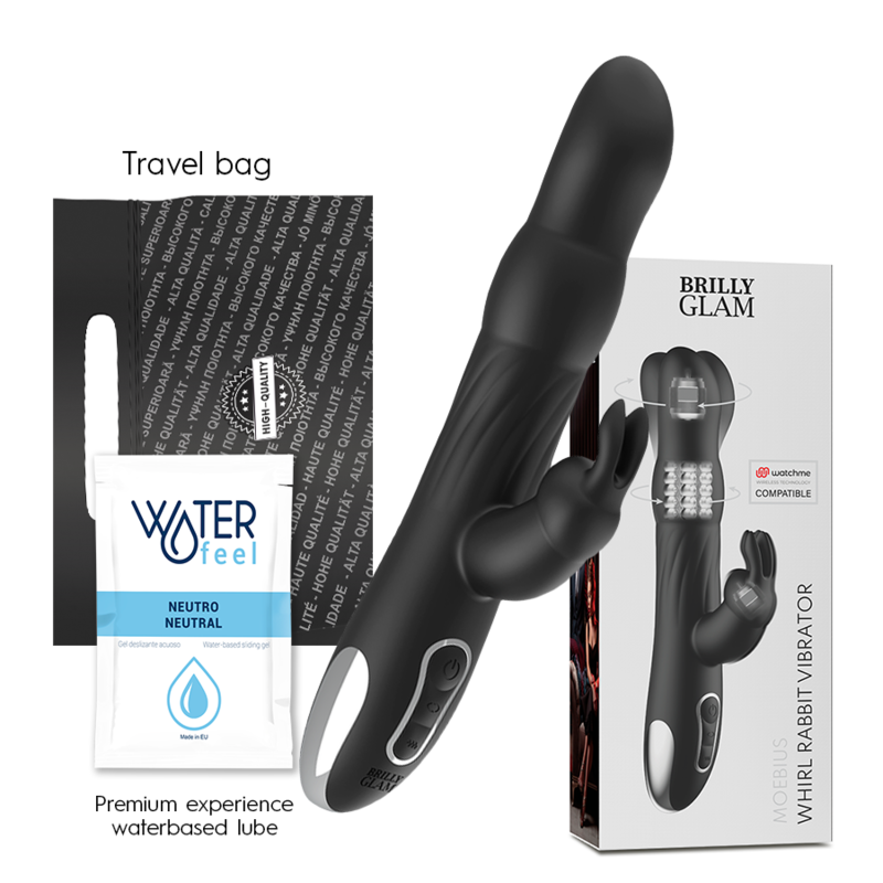 BRILLY GLAM - VIBRO-ROTATEUR MOEBIUS RABBIT + TÉLÉCOMMANDE WATCHME