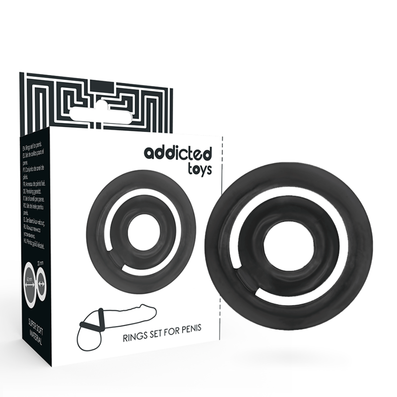 ADDICTED TOYS - ANNEAU PÉNIEN DE PUISSANCE EN SILICONE NOIR