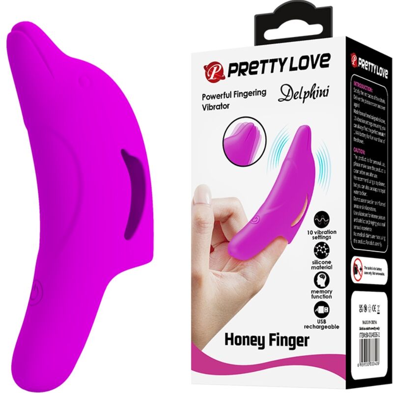PRETTY LOVE - DELPHINI STIMULATEUR DE DOIGT VIOLET PUISSANT