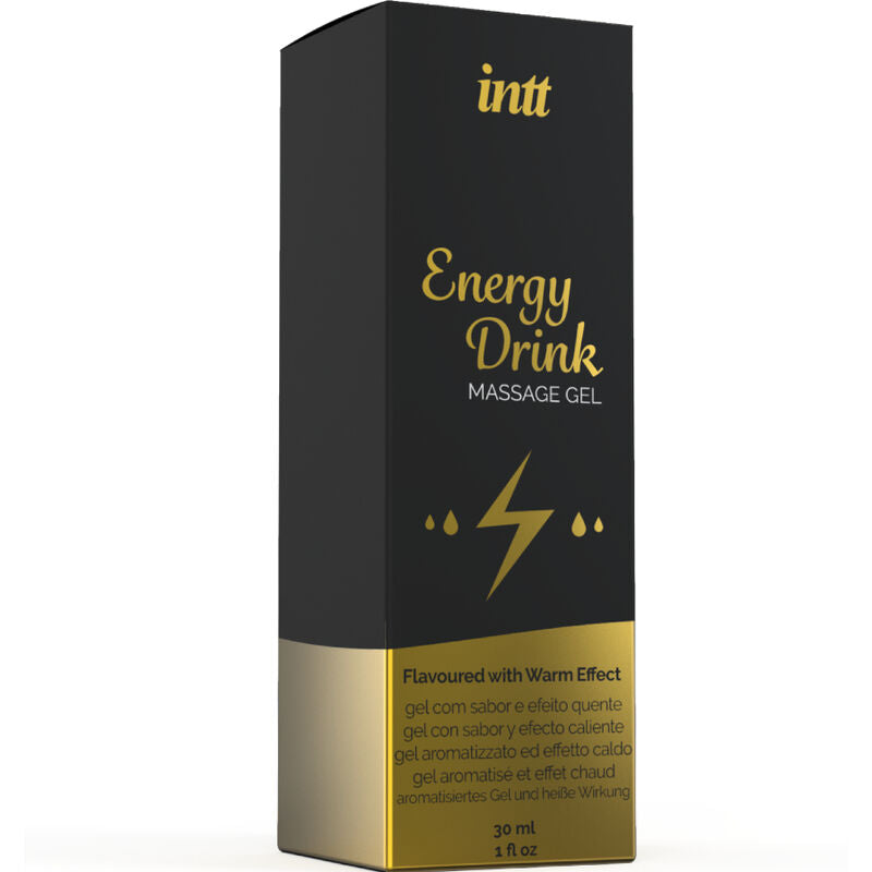 INTT MASSAGE & ORAL SEX - GEL DE MASSAGE AU GOÛT DE BOISSON ÉNERGISANTE ET EFFET CHAUFFANT