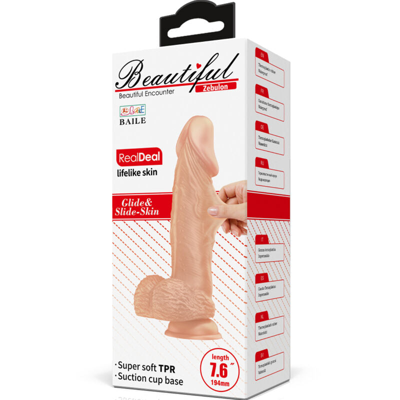 BAILE - BELLE RENCONTRE ZEBULON GODEMICHET FLEXIBLE ET RÉALISTE 19,4 CM NATUREL