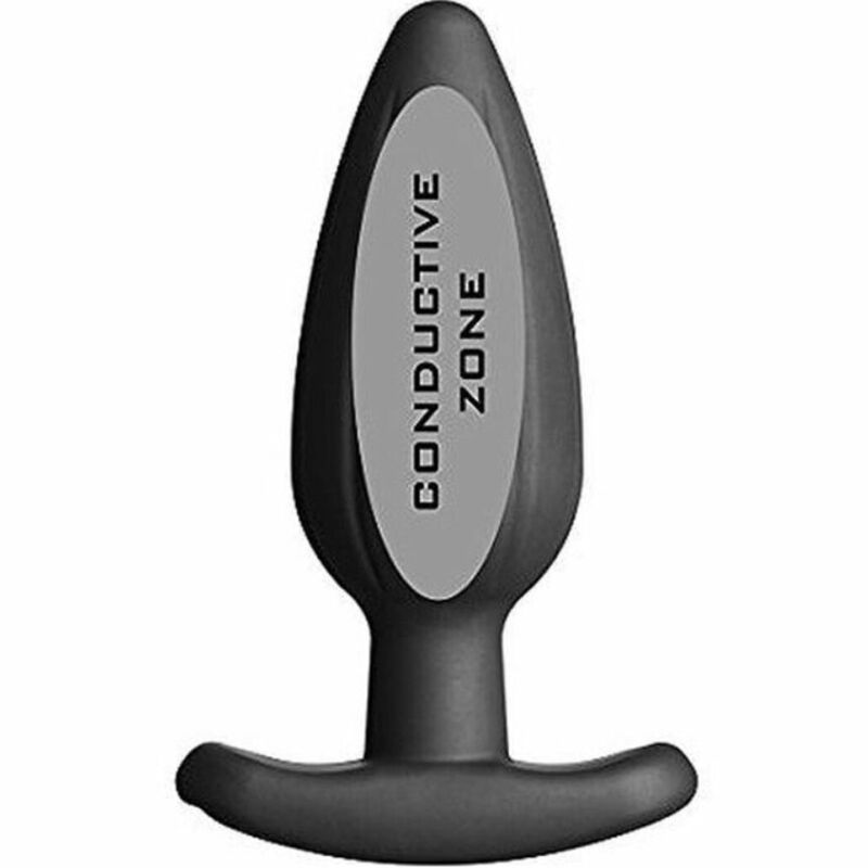 ELECTRASTIM - BUTT PLUG À CULBUTEUR EN SILICONE NOIR GRAND