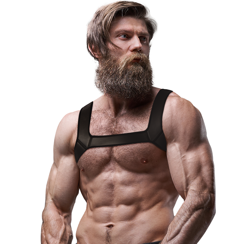 ATTITUDE FÉTICHE SOUMISE - HARNAIS DE POITRINE EN NÉOPRÈNE POUR HOMMES, TAILLE L