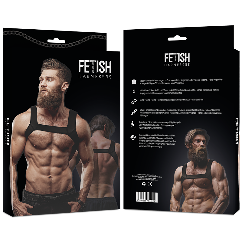 ATTITUDE FÉTICHE SOUMISE - HARNAIS DE POITRINE EN NÉOPRÈNE POUR HOMMES, TAILLE L