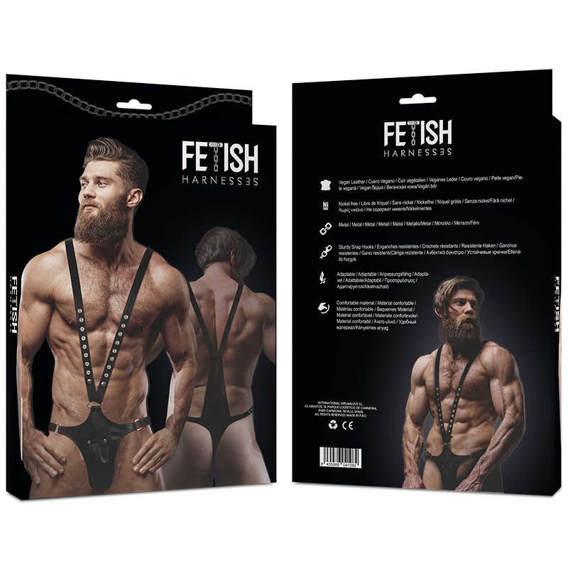FETISH ATTITUDE SOUMISE - HARNAIS EN V EN SIMILICUIR POUR HOMMES
