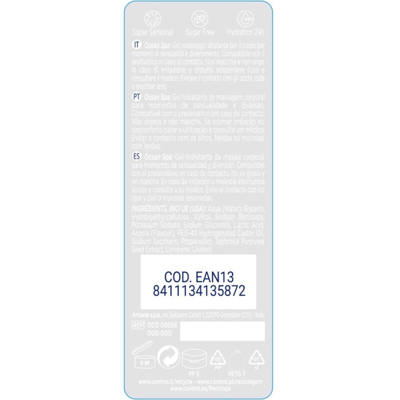 CONTROL - HUILE DE MASSAGE 2 EN 1 & PLAISIR MÉDITERRANÉE 200 ML