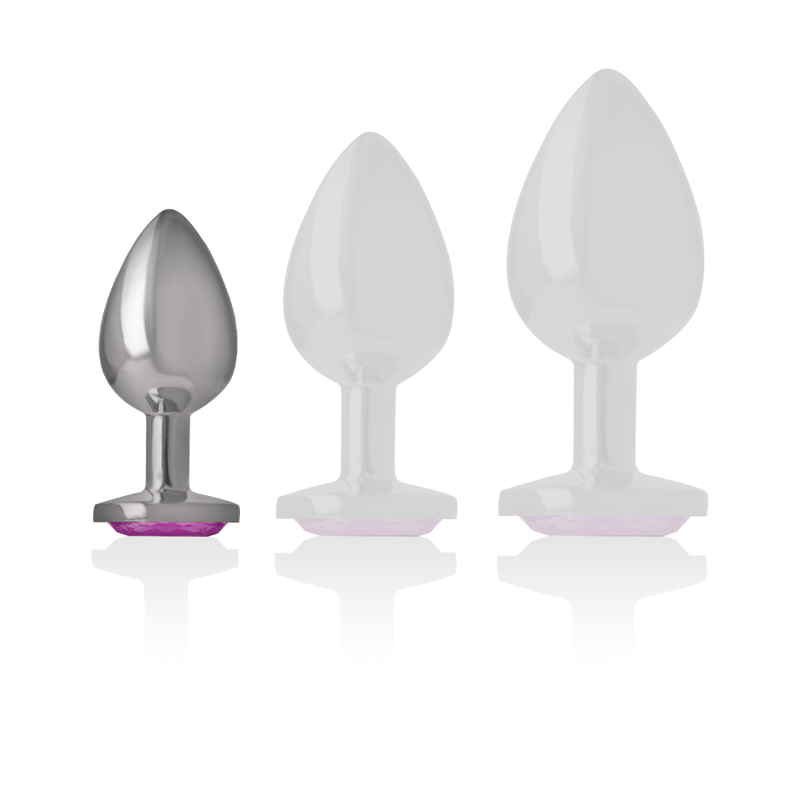 INTENSE - PLUG ANAL MÉTALLIQUE EN ALUMINIUM CŒUR ROSE TAILLE S