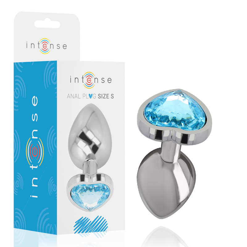 INTENSE - PLUG ANAL EN MÉTAL D'ALUMINIUM, CŒUR BLEU, TAILLE S