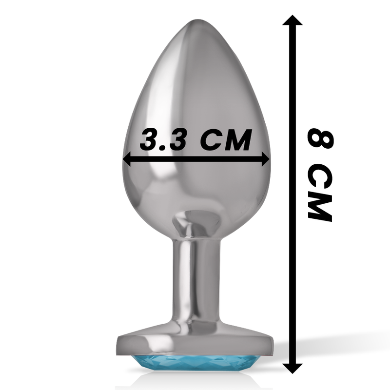 INTENSE - PLUG ANAL EN MÉTAL D'ALUMINIUM, COEUR BLEU, TAILLE M