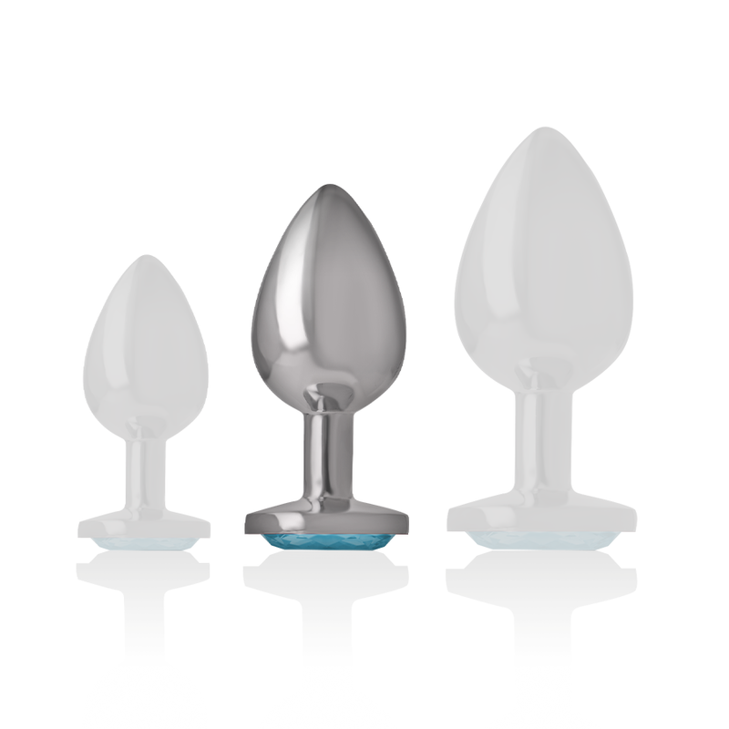 INTENSE - PLUG ANAL EN MÉTAL D'ALUMINIUM, COEUR BLEU, TAILLE M