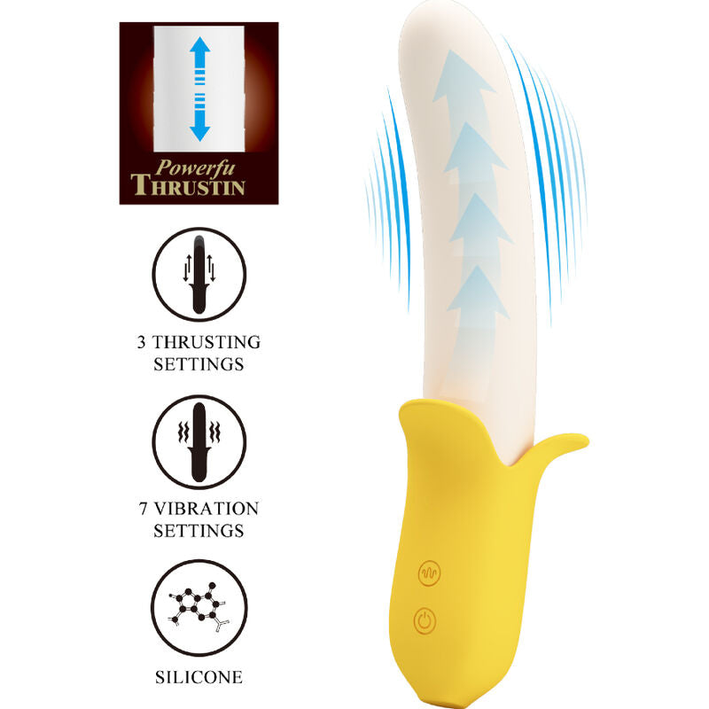 PRETTY LOVE - BANANA GEEK SUPER POWER 7 VIBRATIONS HAUT&BAS SILICONE NOIR