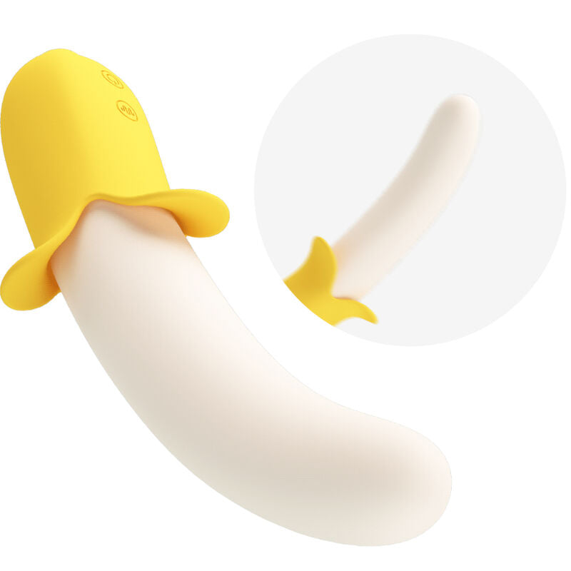 PRETTY LOVE - BANANA GEEK SUPER POWER 7 VIBRATIONS HAUT&BAS SILICONE NOIR