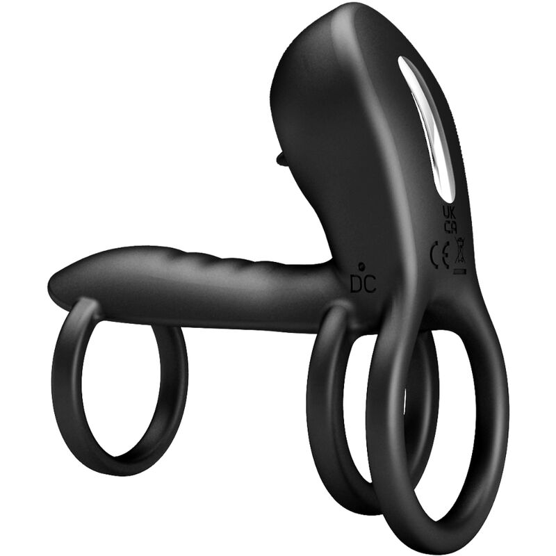 PRETTY LOVE - JAMMY GAINE DE PÉNIS 12 VIBRATIONS AVEC LANGUE EN SILICONE RECHARGEABLE