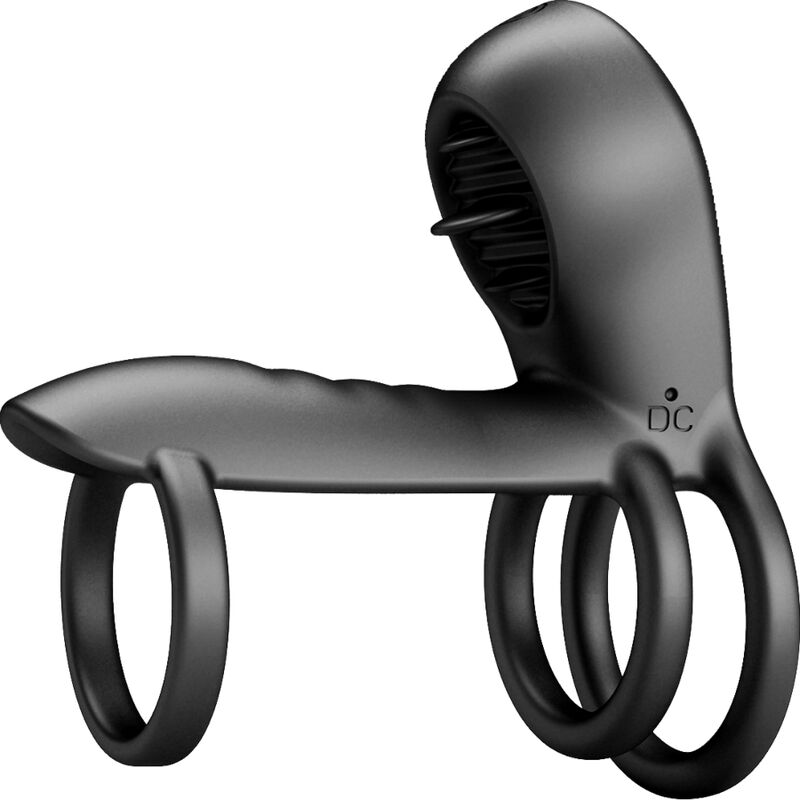 PRETTY LOVE - JAMMY GAINE DE PÉNIS 12 VIBRATIONS AVEC LANGUE EN SILICONE RECHARGEABLE
