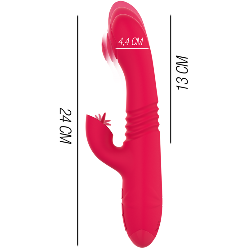 INTENSE - DUA VIBROMASSEUR MULTIFONCTION RECHARGEABLE HAUT ET BAS AVEC LANGUE ROUGE