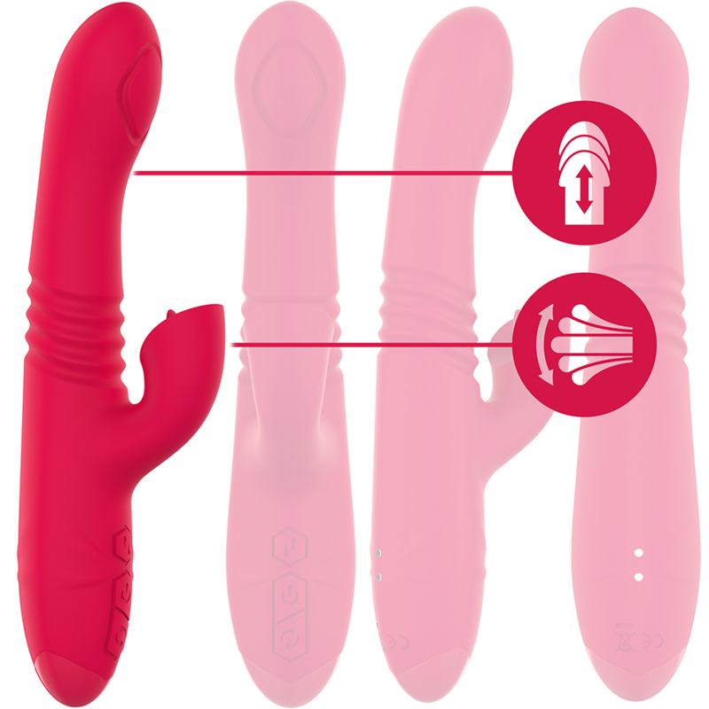 INTENSE - DUA VIBROMASSEUR MULTIFONCTION RECHARGEABLE HAUT ET BAS AVEC LANGUE ROUGE