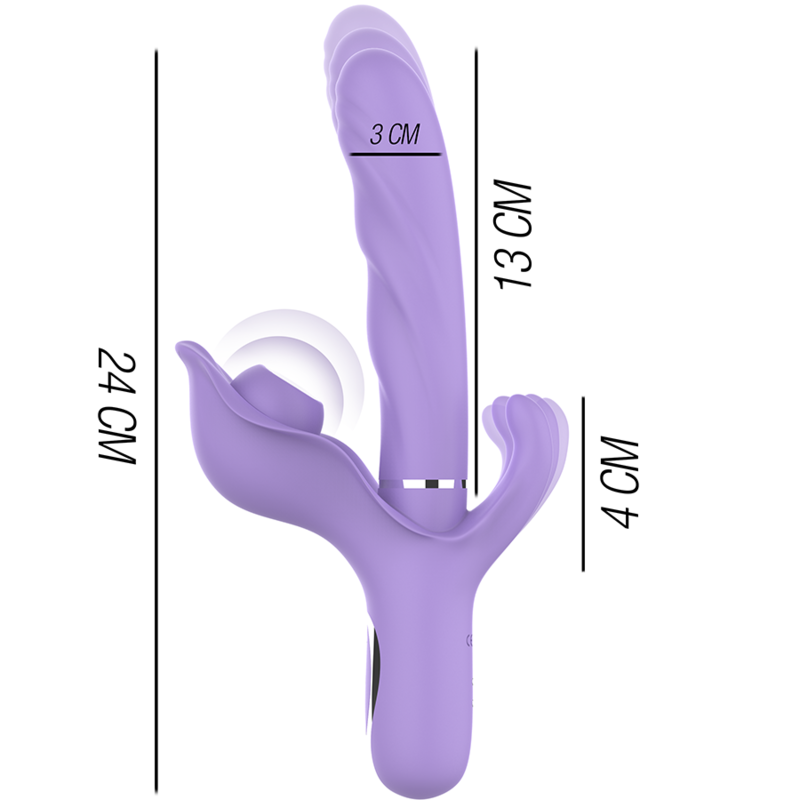 INTENSE - BILLIE VIBREUR STIMULATEUR RECHARGEABLE MULTIFONCTIONNEL AVEC BOUTON POUSSOIR VIOLET
