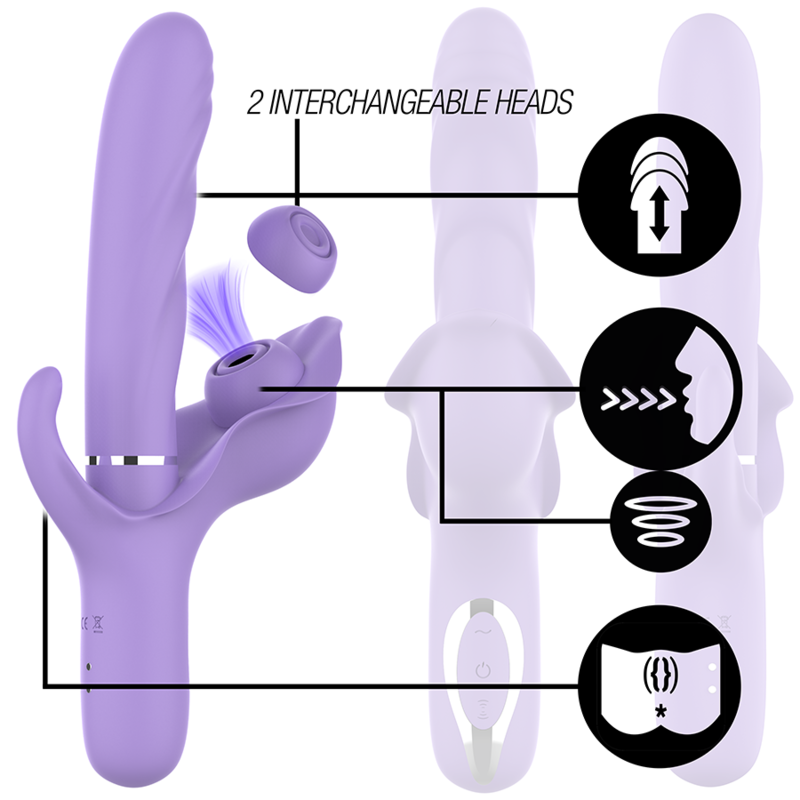INTENSE - BILLIE VIBREUR STIMULATEUR RECHARGEABLE MULTIFONCTIONNEL AVEC BOUTON POUSSOIR VIOLET