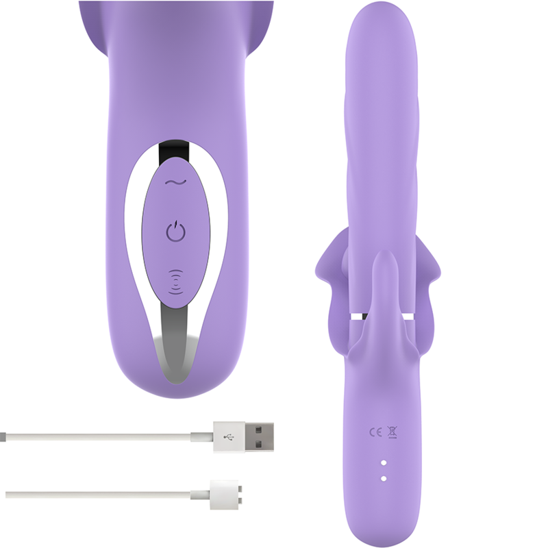 INTENSE - BILLIE VIBREUR STIMULATEUR RECHARGEABLE MULTIFONCTIONNEL AVEC BOUTON POUSSOIR VIOLET