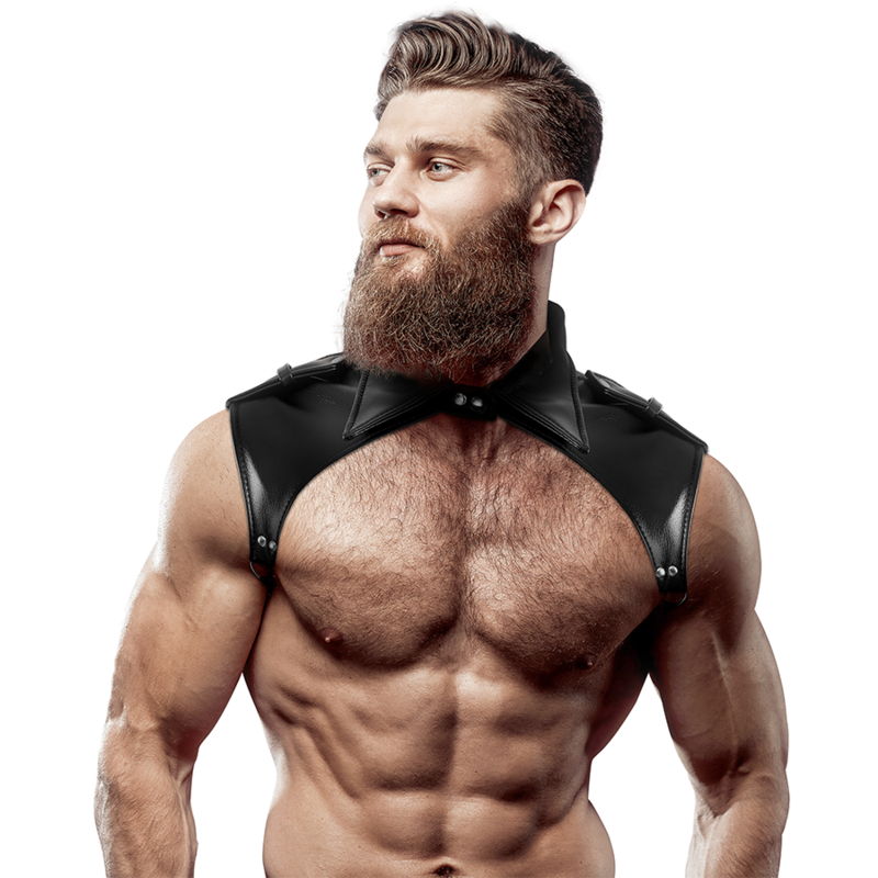 FETISH ATTITUDE SOUMISE - HARNAIS DE COU AJUSTABLE HERRENBRIGADE EN CUIR VÉGÉTALIEN