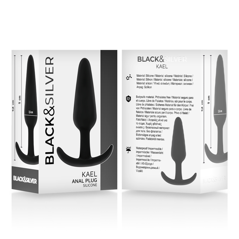 NOIR&ARGENT - PLUG ANAL KAEL EN SILICONE AVEC PRISE MOYENNE
