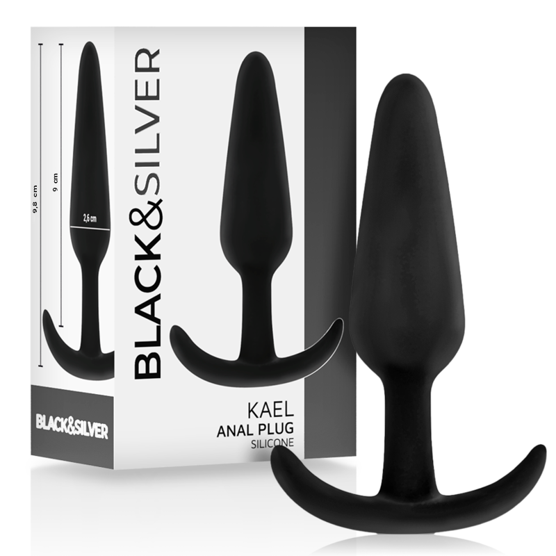 NOIR&ARGENT - PLUG ANAL KAEL EN SILICONE AVEC PRISE MOYENNE