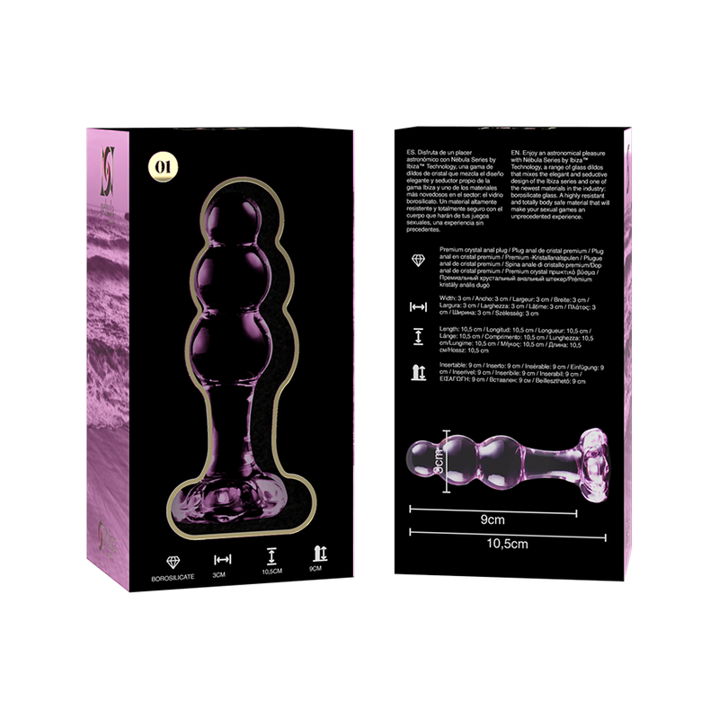 SÉRIE NEBULA PAR IBIZA - MODÈLE 1 BOUCHON EN CRISTAL TRANSPARENT 10,5 CM -O- 3 CM