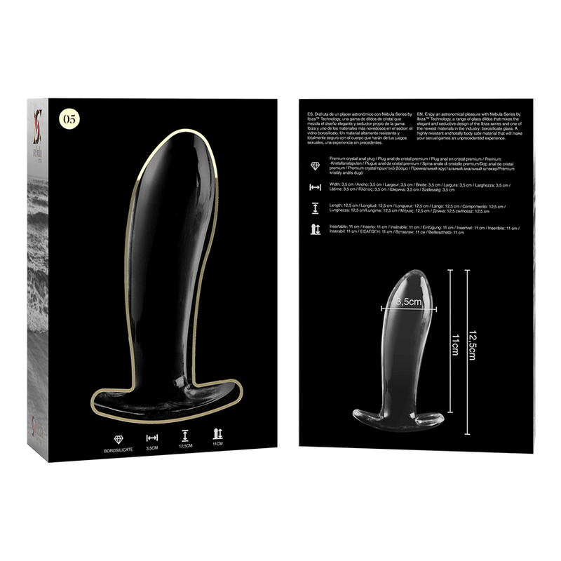 SÉRIE NEBULA PAR IBIZA - MODÈLE 5 PRISES EN VERRE TRANSPARENT 12.5 CM -OU- 3.5 CM