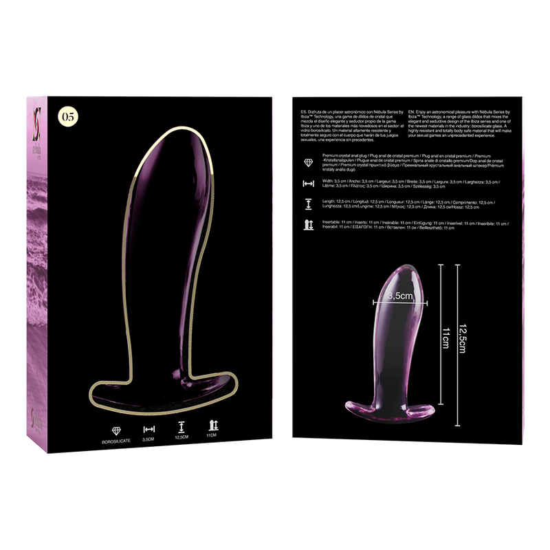 SÉRIE NEBULA PAR IBIZA - MODÈLE 5 PRISES EN VERRE TRANSPARENT 12.5 CM -OU- 3.5 CM
