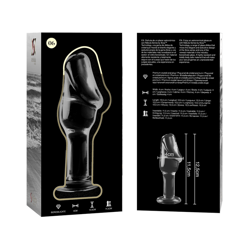 SÉRIE NEBULA PAR IBIZA - MODÈLE 6 PLUGS CRISTAL TRANSPARENT 12.5 CM -O- 4 CM
