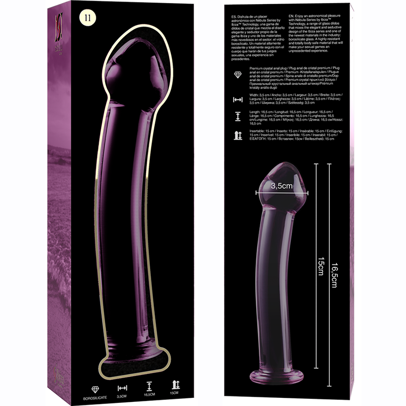 NEBULA SERIES BY IBIZA - MODELO 11 DILDO CRISTAL TRANSPARENTE 16 CM -O- 3 CM