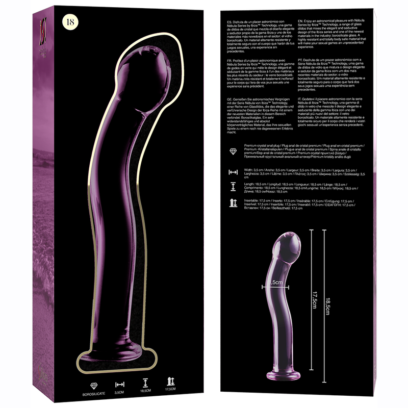 NEBULA SERIES BY IBIZA - MODELO 18 DILDO CRISTAL TRANSPARENTE 18.5 CM -O- 3.5 CM