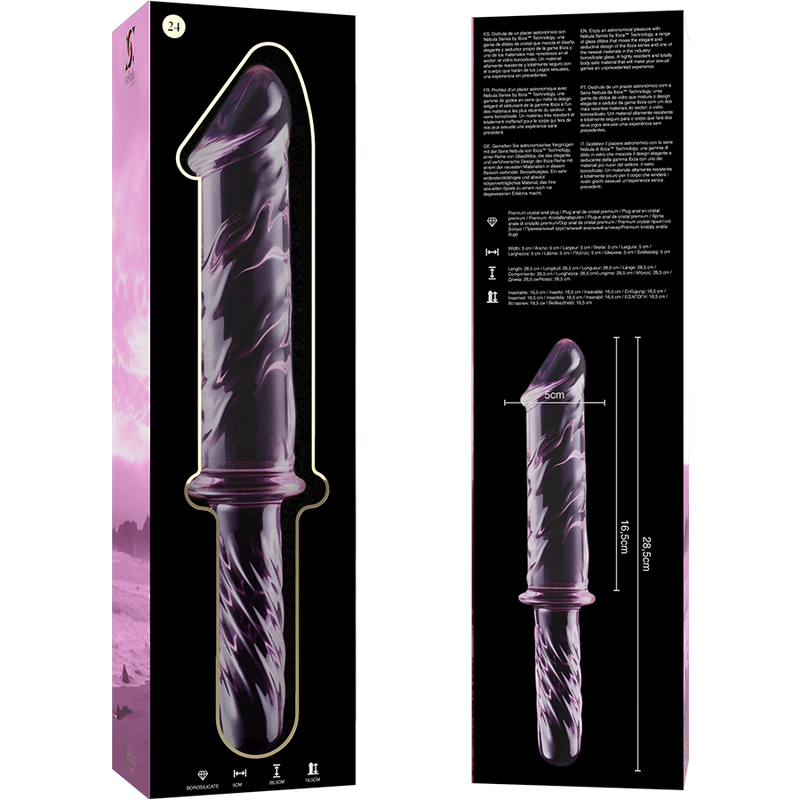 NEBULA SERIES BY IBIZA - MODELO 24 DILDO CRISTAL TRANSPARENTE 28.5 CM -O- 5 CM