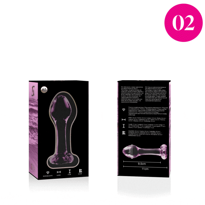 NEBULA SERIES BY IBIZA - MODÈLE 2 PLUG CRISTAL TRANSPARENT 11 CM -Ø- 3.5 CM