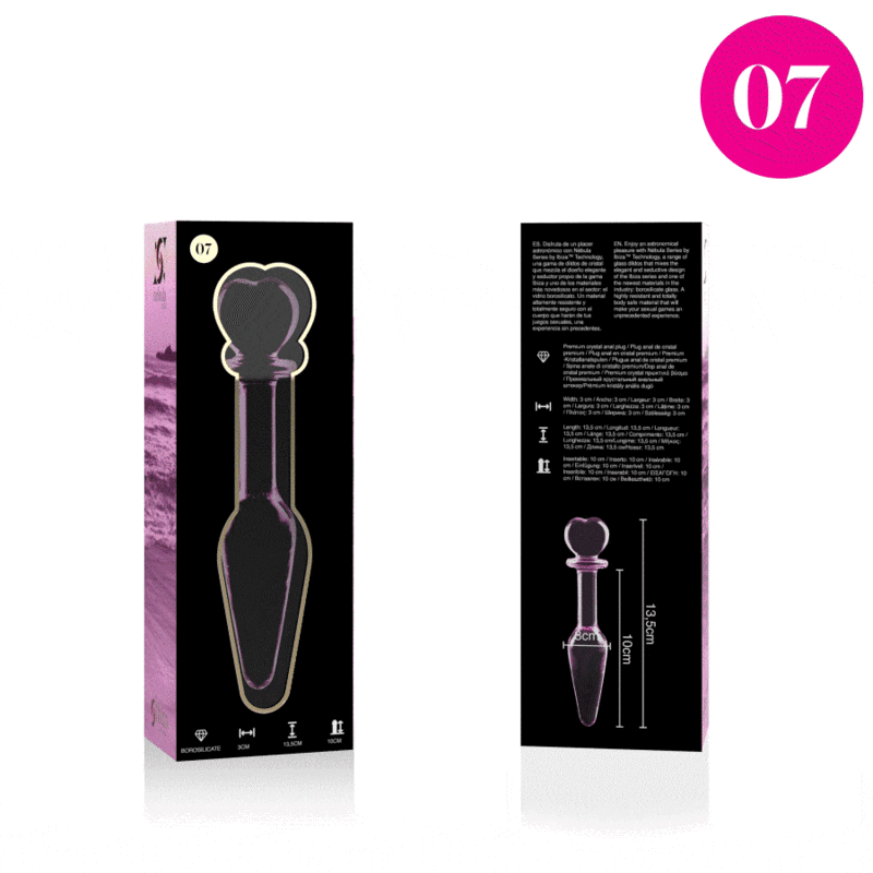 NEBULA SERIES BY IBIZA - MODELO 7 PLUG CRISTAL TRANSPARENTE 13.5 CM -O- 3 CM