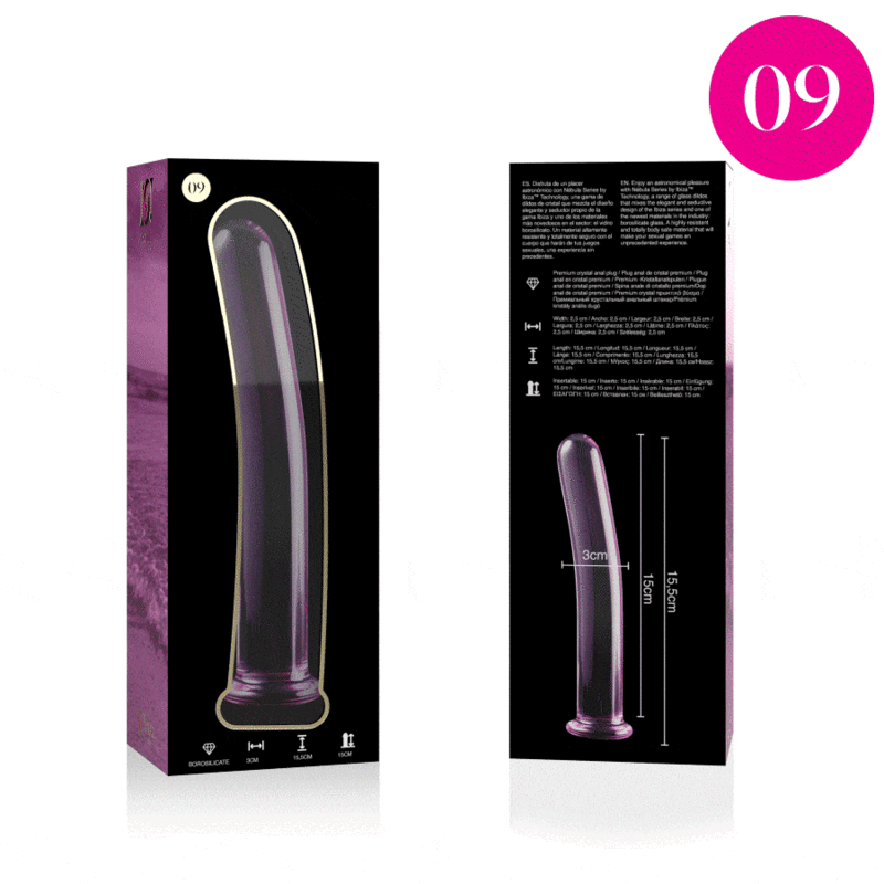 NEBULA SERIES BY IBIZA - MODELO 9 DILDO CRISTAL TRANSPARENTE 15.5 CM -O- 2.5 CM